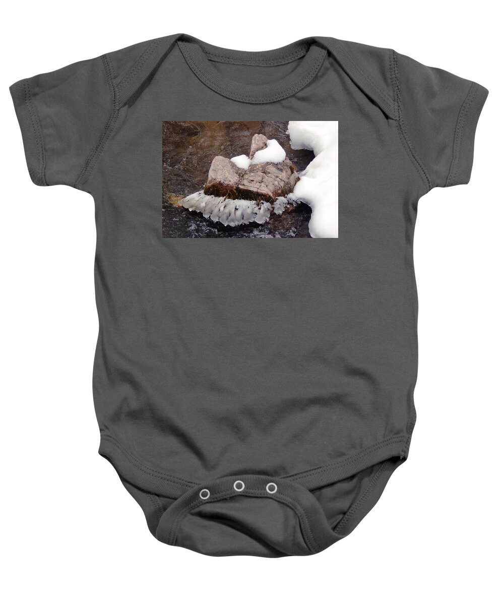 Dakota Baby Onesie featuring the photograph Icy Formation by Greni Graph