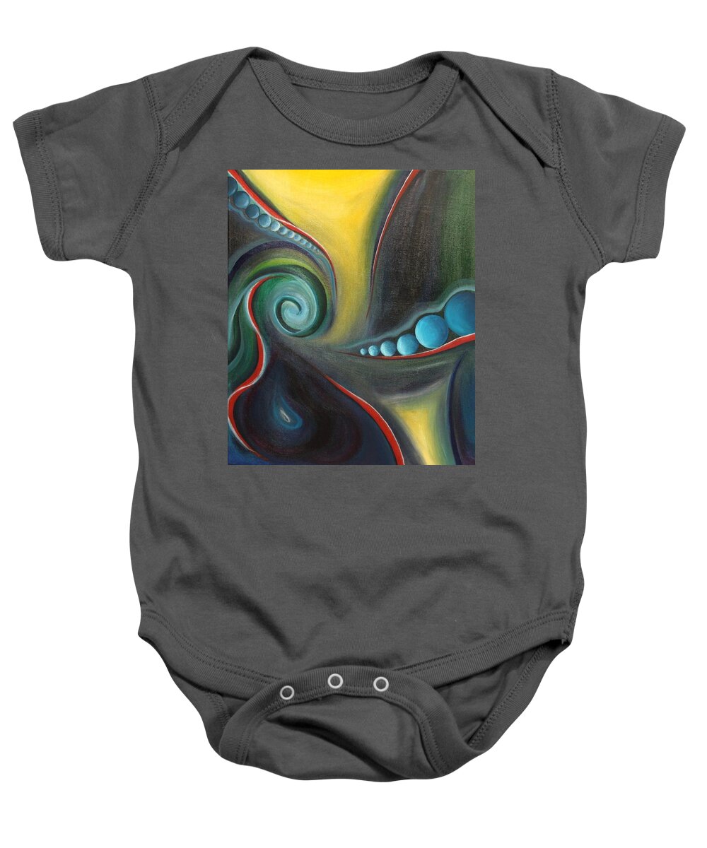 Art Baby Onesie featuring the painting Imagine by Reina Cottier