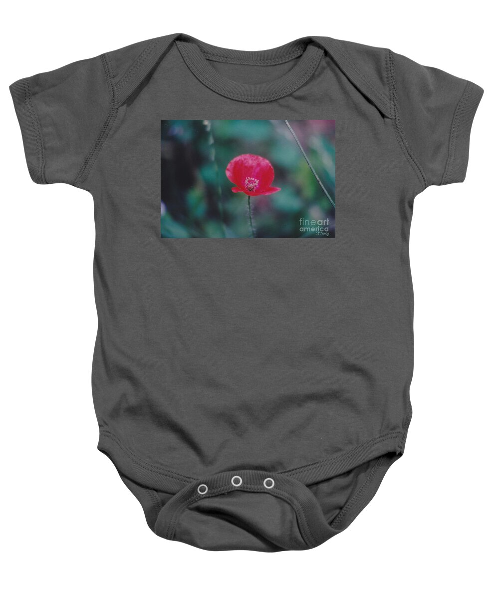 Poppy Baby Onesie featuring the photograph Lone Poppy by Susan Stevens Crosby