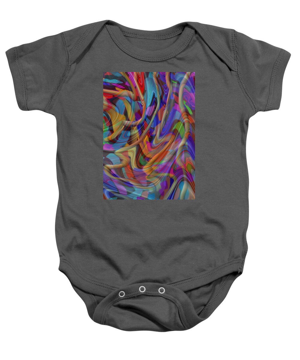 Abstract Baby Onesie featuring the mixed media Melody by Kevin Caudill