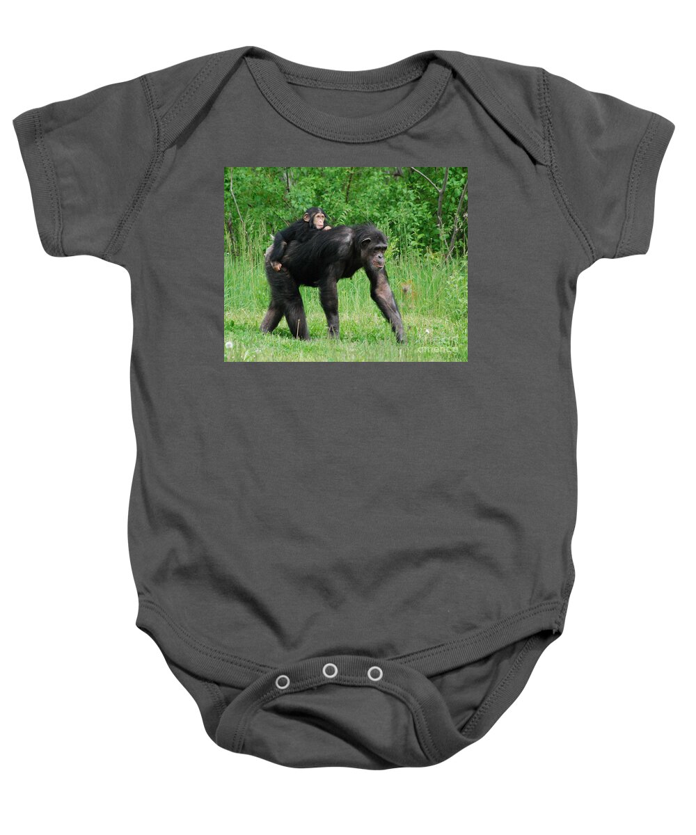 Monkey Baby Onesie featuring the photograph Mother and Babe by Grace Grogan