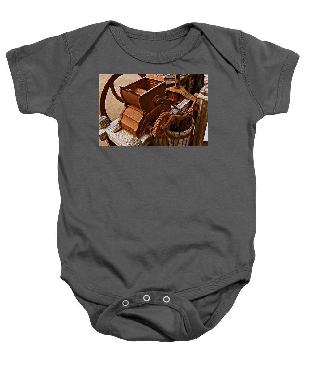 Old Apple Press Baby Onesie featuring the photograph Old Apple Press 2 by Bill Owen