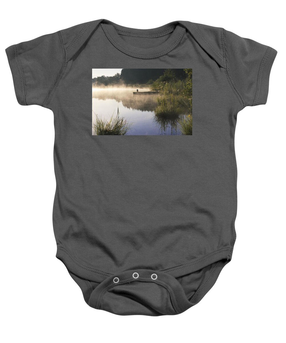 Mp Baby Onesie featuring the photograph Pond In Early Morning Mist, Upper by Konrad Wothe