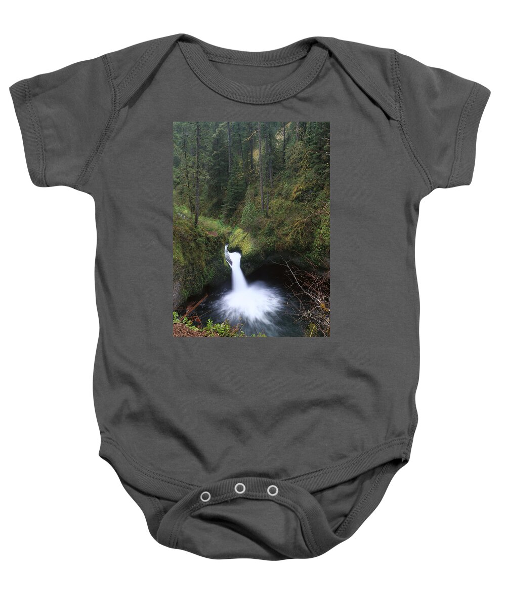 00174686 Baby Onesie featuring the photograph Punchbowl Falls At Eagle Creek Columbia by Tim Fitzharris