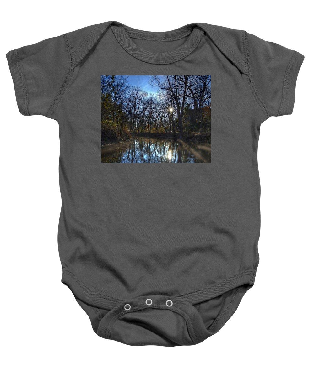 Bridge Baby Onesie featuring the photograph Rising On The River by Scott Wood