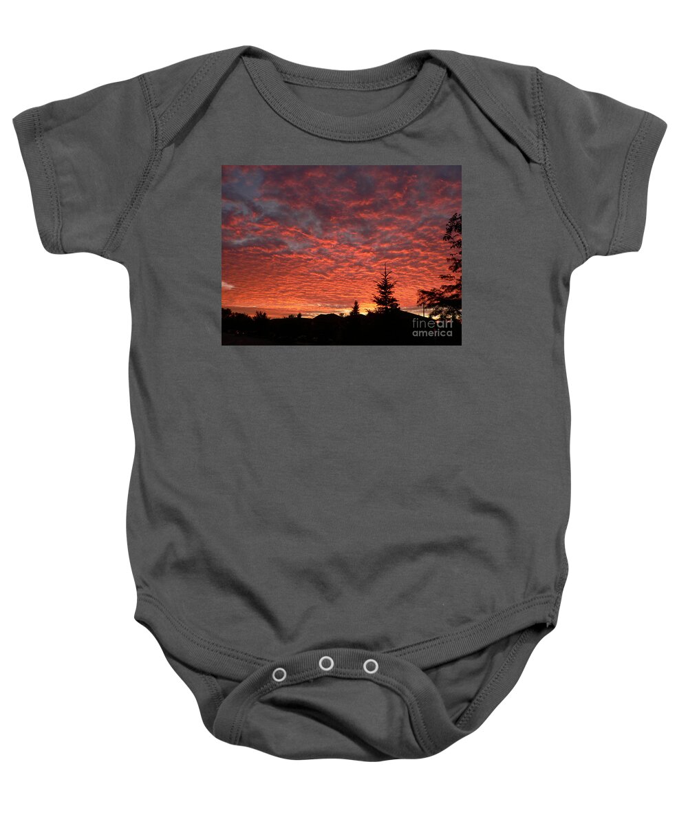Red Sky Baby Onesie featuring the photograph Sailor's Delight by Laurel Best