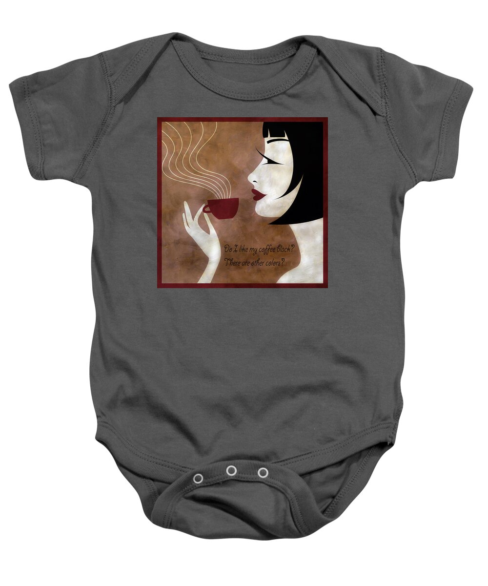 Coffee Baby Onesie featuring the mixed media Sassy Colors by Angelina Tamez