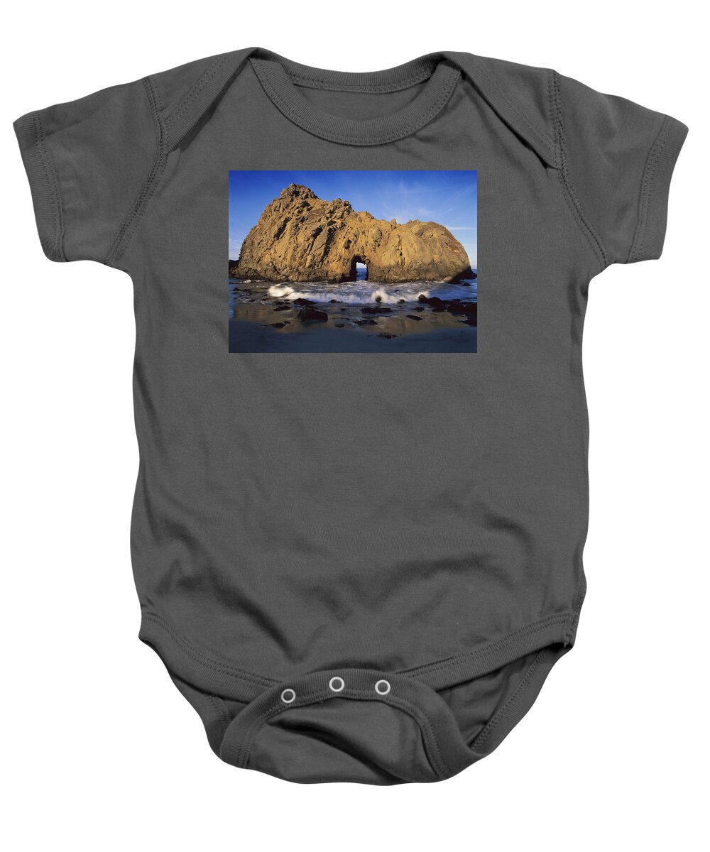 00170094 Baby Onesie featuring the photograph Sea Arch At Pfeiffer Beach Big Sur by Tim Fitzharris