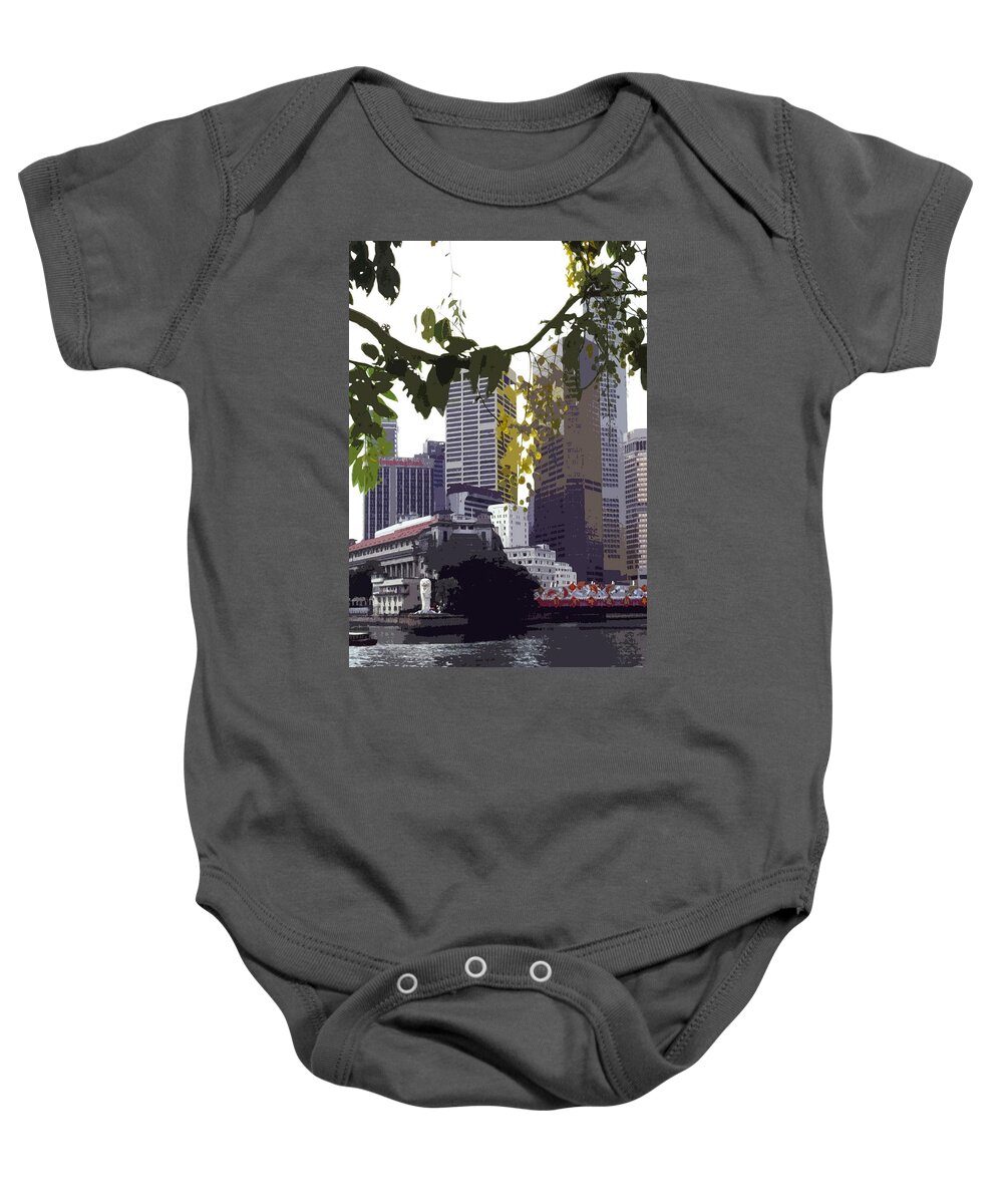Asien Baby Onesie featuring the photograph Singapore ... The Lion City by Juergen Weiss