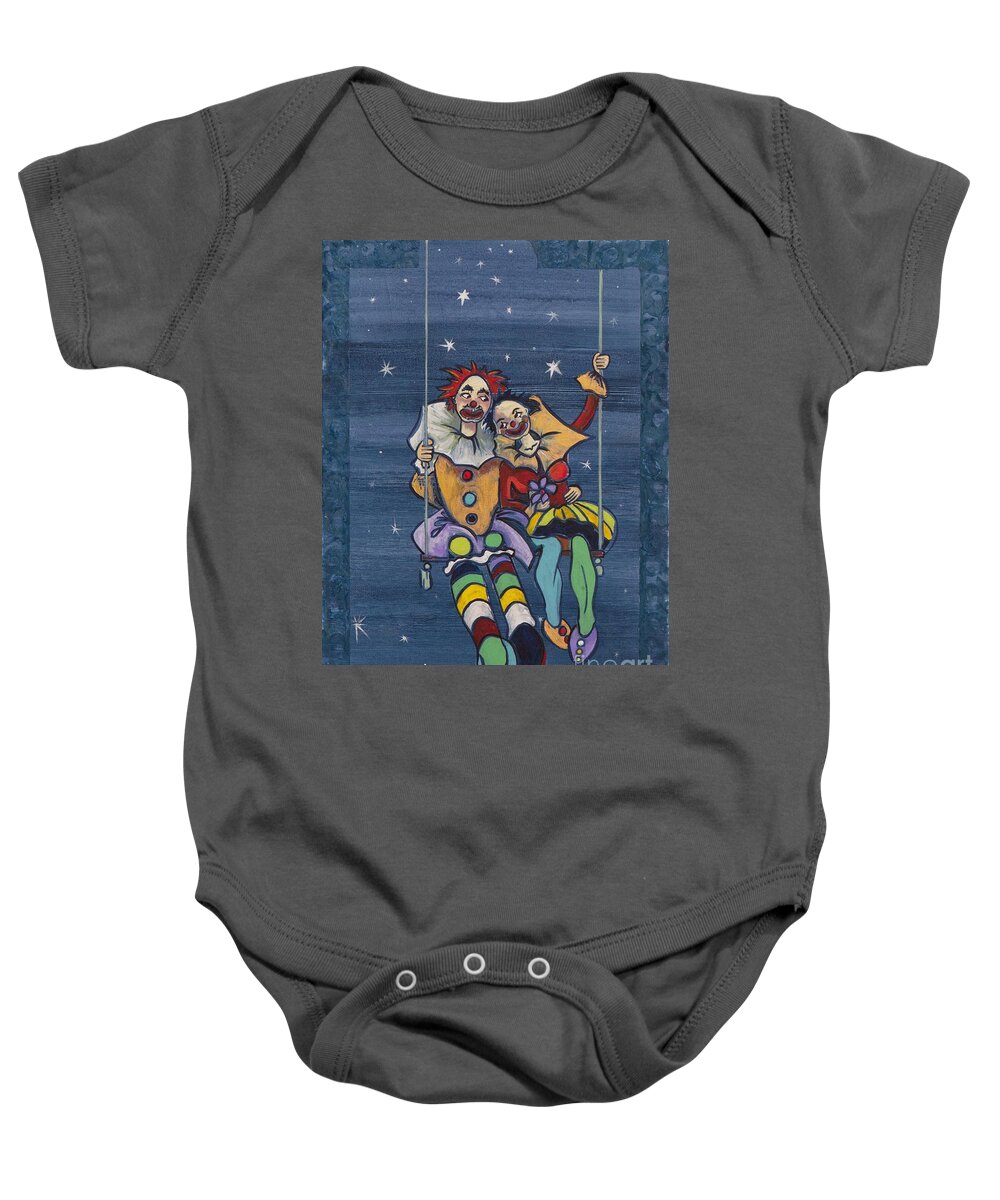 Love Baby Onesie featuring the painting Starry Starry Night... by Elisabeta Hermann