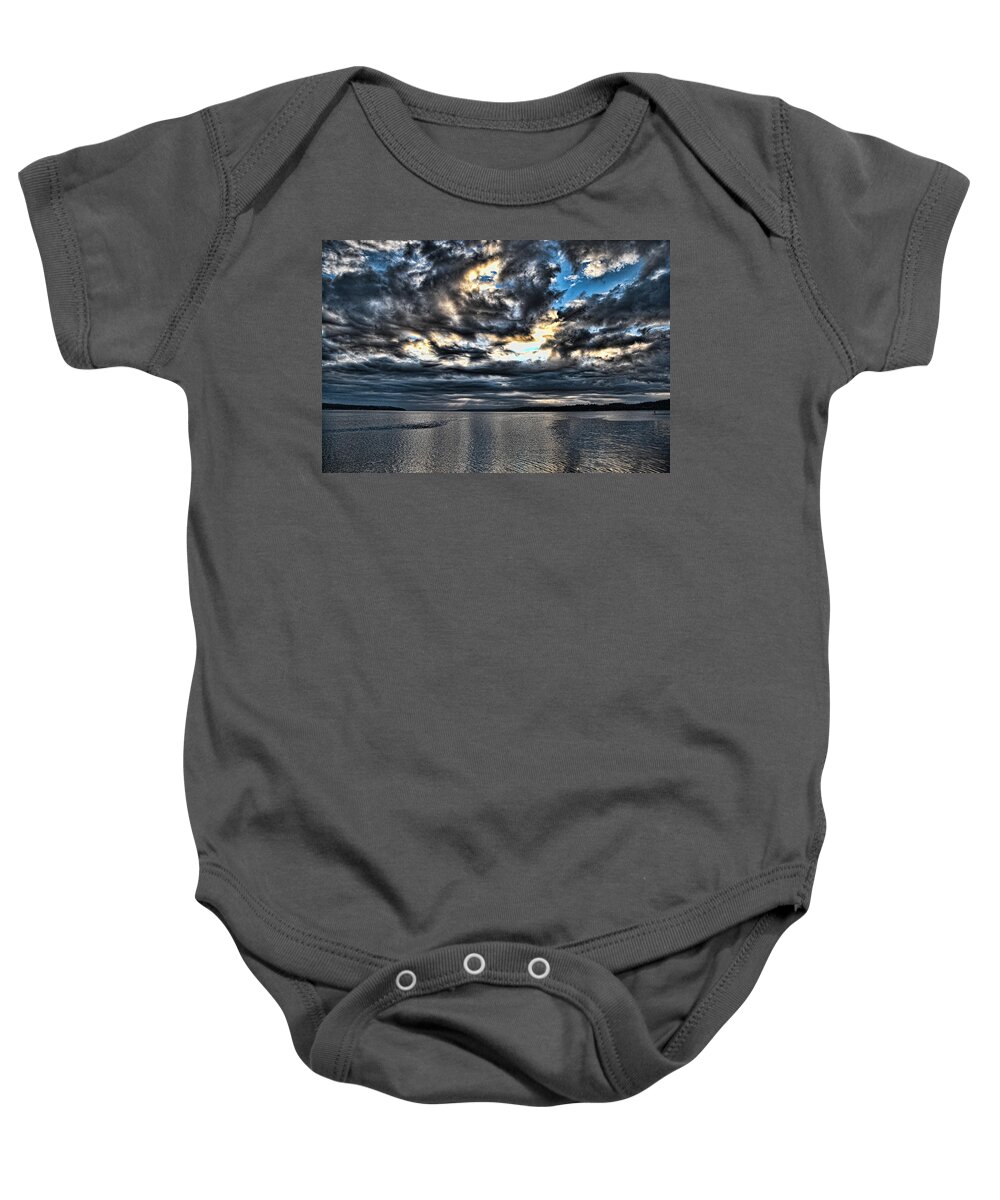 Clouds Baby Onesie featuring the photograph Stormy Morning by Ron Roberts