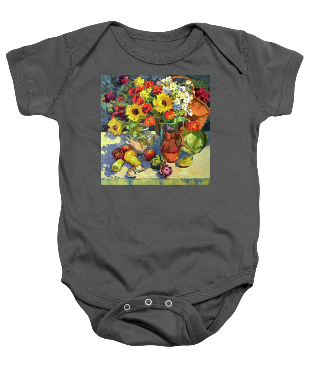 Summer Colors Baby Onesie featuring the painting Summer Colors by Diane McClary