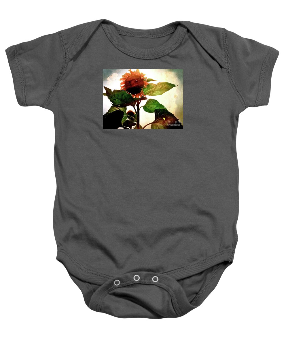 Sunflower Baby Onesie featuring the photograph The Business of Bees by Kevyn Bashore