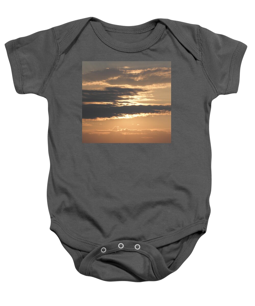 Sunrise Baby Onesie featuring the photograph Sunrise Beauty Beyond The Clouds by Kim Galluzzo