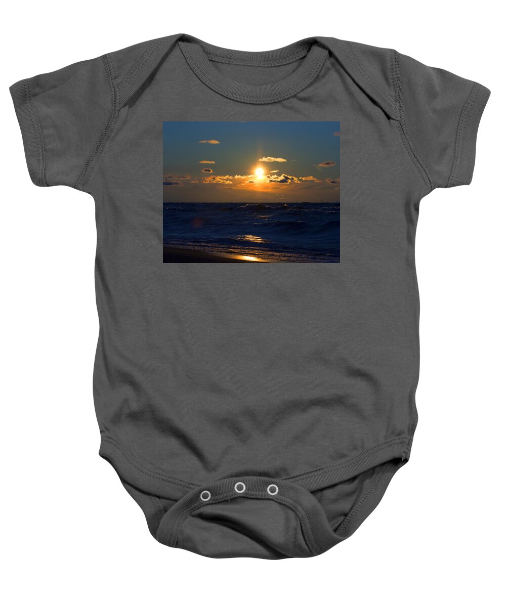 Sunset Baby Onesie featuring the photograph Sunset over the Lake by Scott Wood
