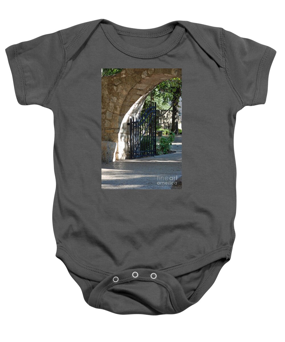 Exit Baby Onesie featuring the photograph The Gateway by Robert Meanor