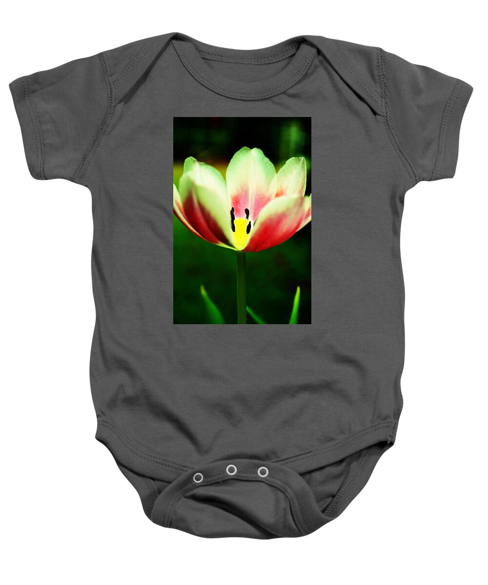 Tulip Baby Onesie featuring the photograph The Gift by Melanie Moraga