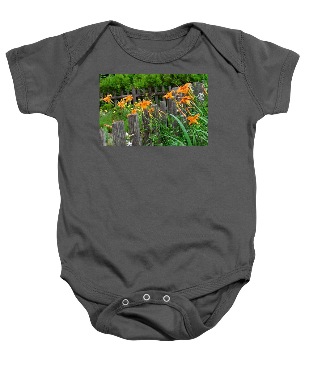 Lilies Baby Onesie featuring the photograph Tiger Lilies 2 by Joann Vitali