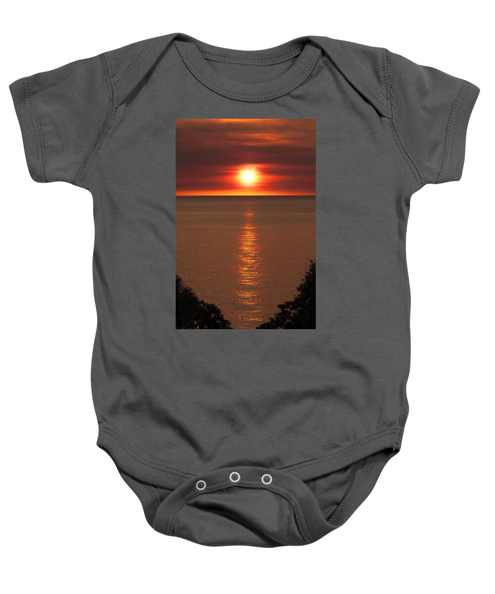 Tropical Baby Onesie featuring the photograph Tropical Sunset V2 by Douglas Barnard