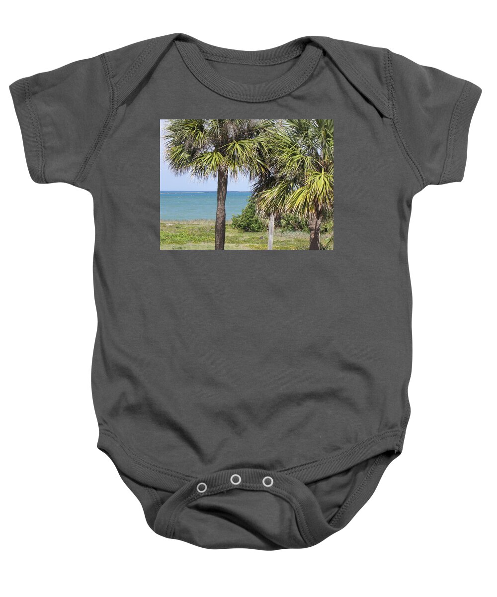 Palm Trees Baby Onesie featuring the photograph Tropicals by Kim Galluzzo