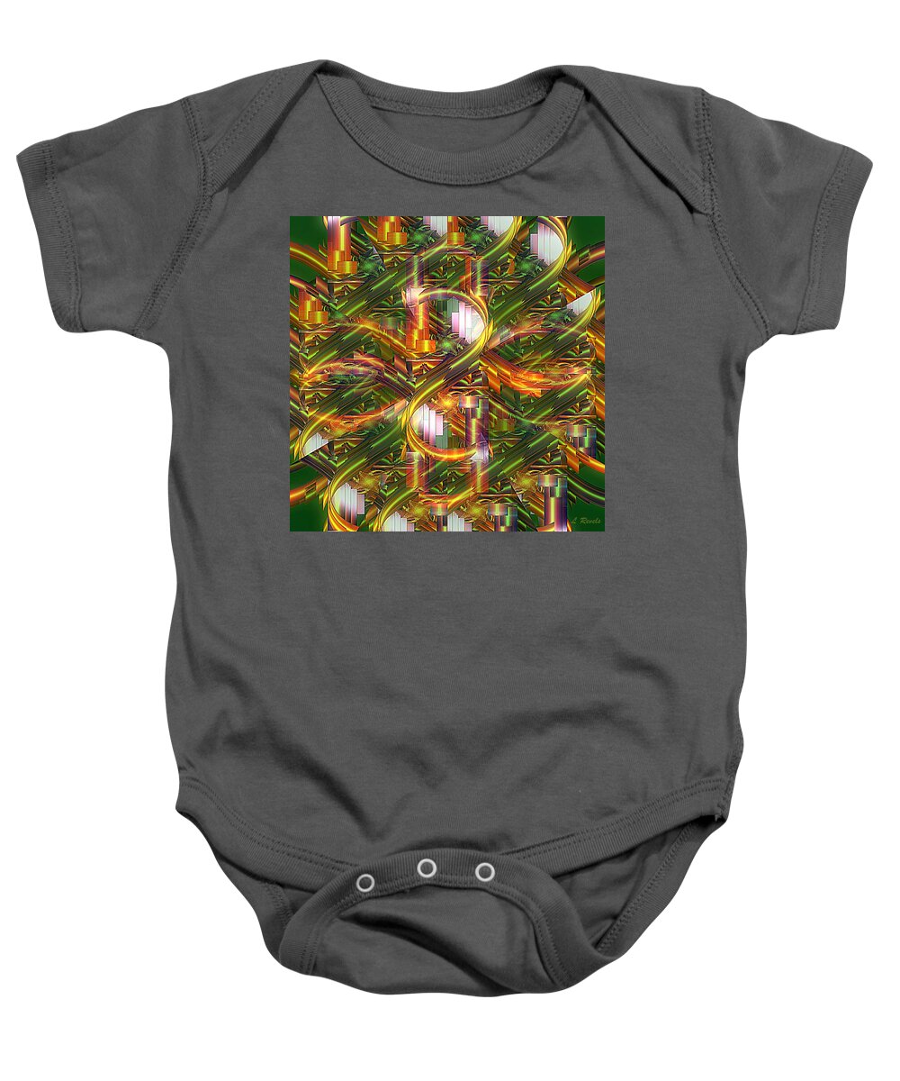 Abstract Baby Onesie featuring the digital art Twelth Dimension by Leslie Revels