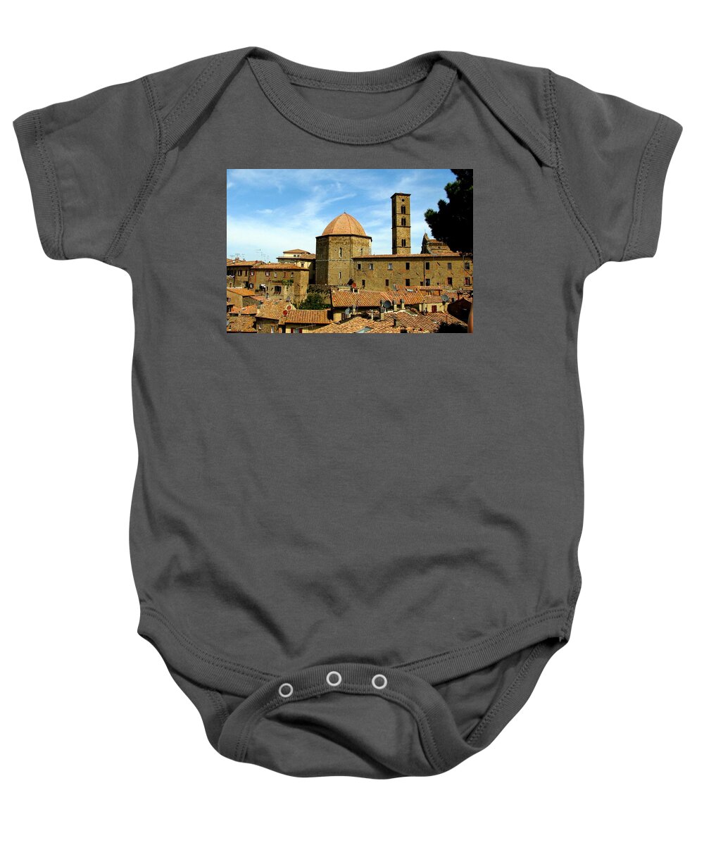 Italy Baby Onesie featuring the photograph Volterra Skyline by Carla Parris