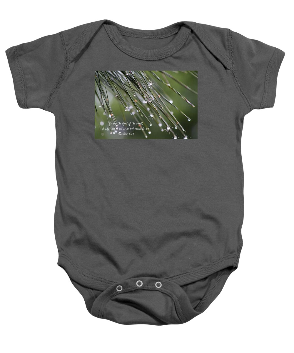 Ponderosa Pine Baby Onesie featuring the photograph Ye Are The Light Of The World by Kathy Clark