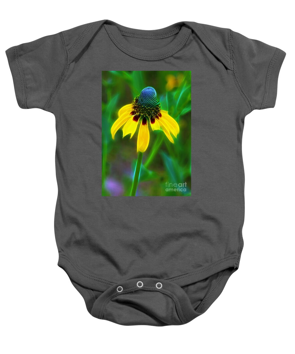 Clasping Baby Onesie featuring the photograph Yellow Coneflower by Judi Bagwell