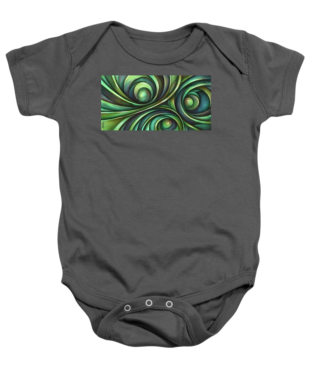 Abstract Baby Onesie featuring the painting ' Boo ' by Michael Lang