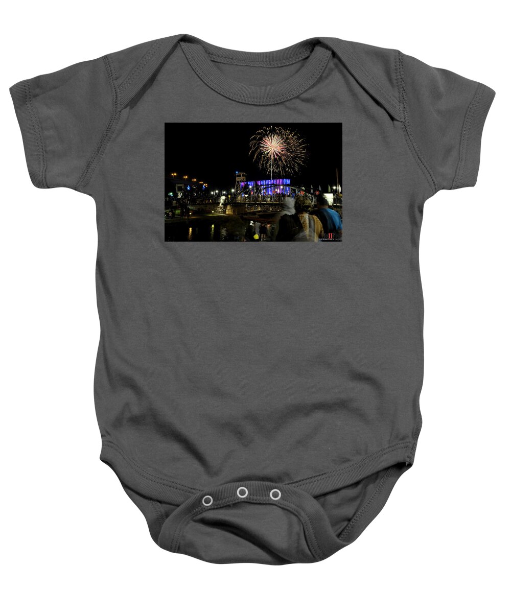 Buffalo Baby Onesie featuring the photograph 012 Canalside 4th Of July 2016 by Michael Frank Jr