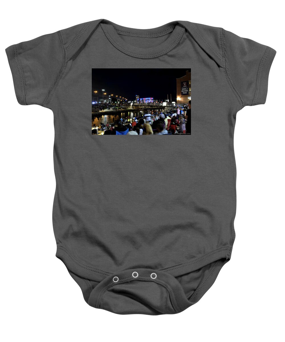 Buffalo Baby Onesie featuring the photograph 03 Canalside 4th Of July 2016 by Michael Frank Jr