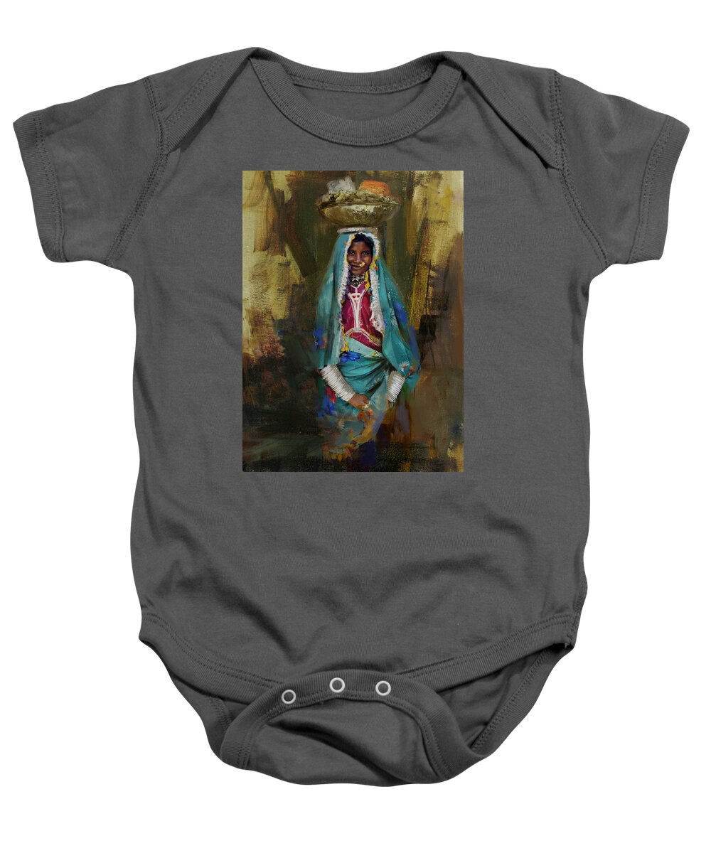 Women Baby Onesie featuring the painting 030 Sindh by Maryam Mughal