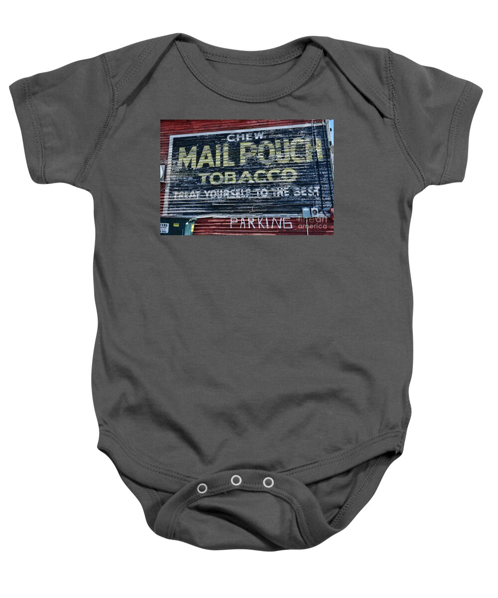 Paul Ward Baby Onesie featuring the photograph Chew Mail Pouch Tobacco Ad #1 by Paul Ward