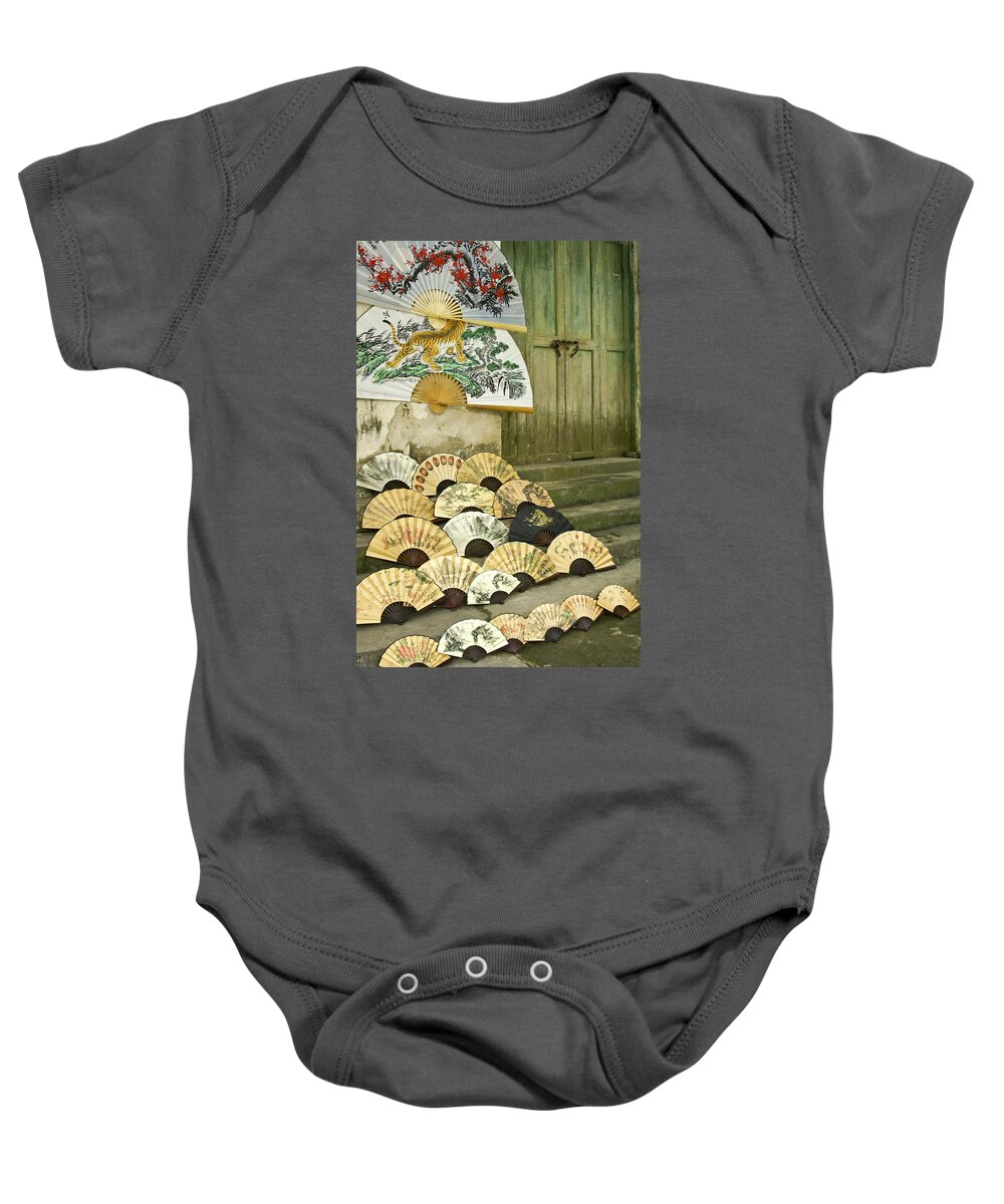 Asia Baby Onesie featuring the photograph Chinese Fans #1 by Michele Burgess