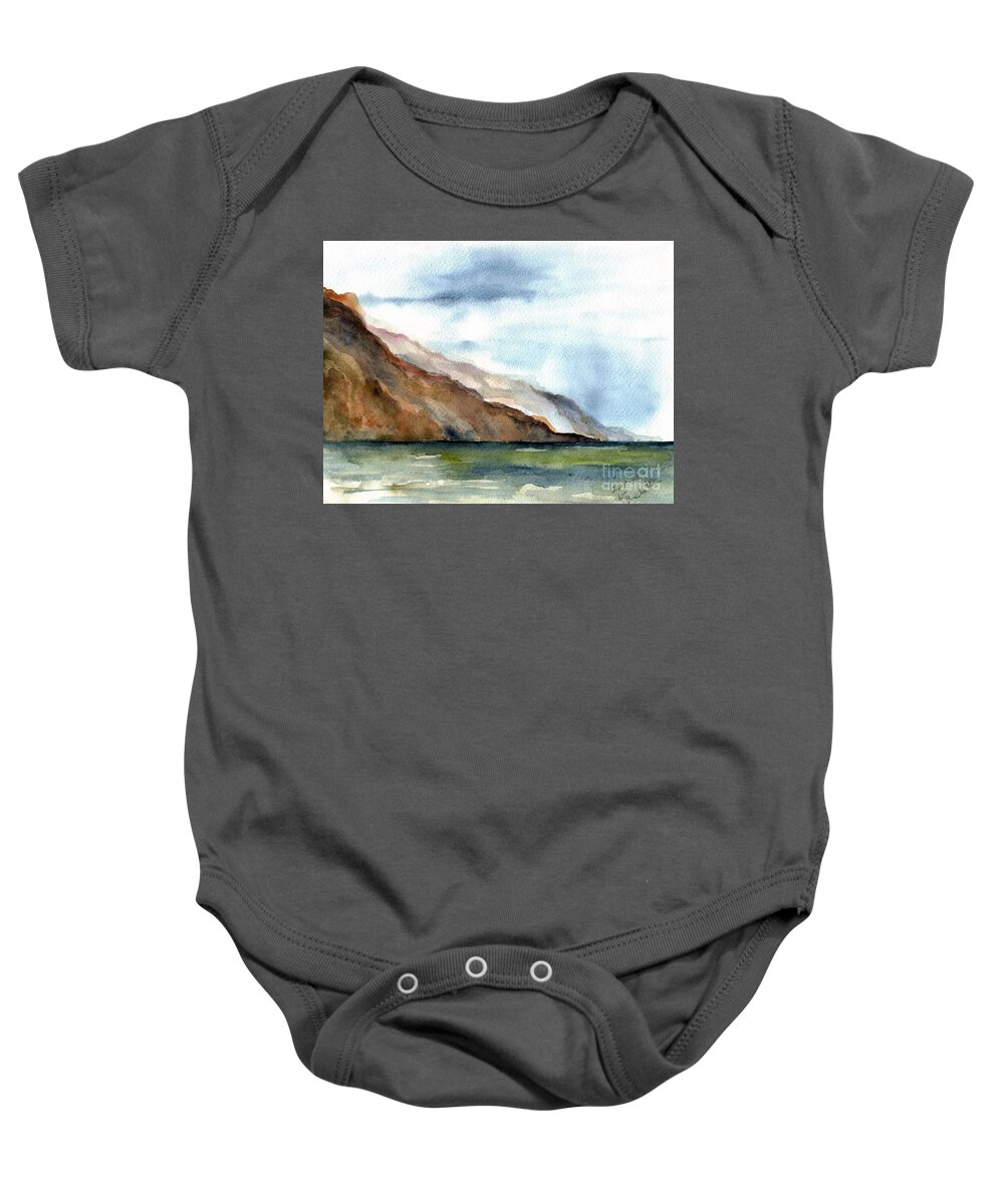 House Baby Onesie featuring the painting Creta's landscapes #1 by Karina Plachetka