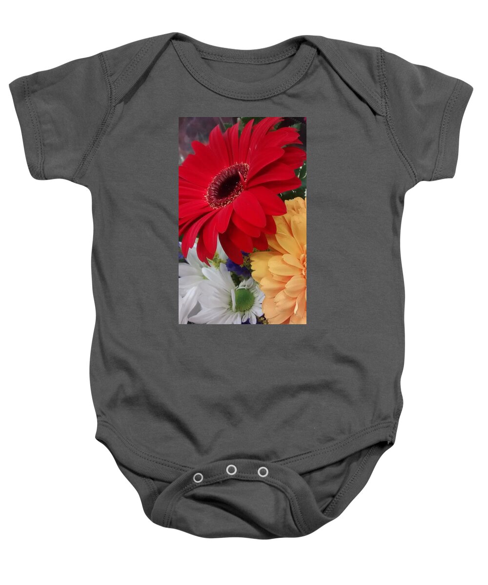 Red Baby Onesie featuring the photograph Flower collection #1 by Sylvester Wofford