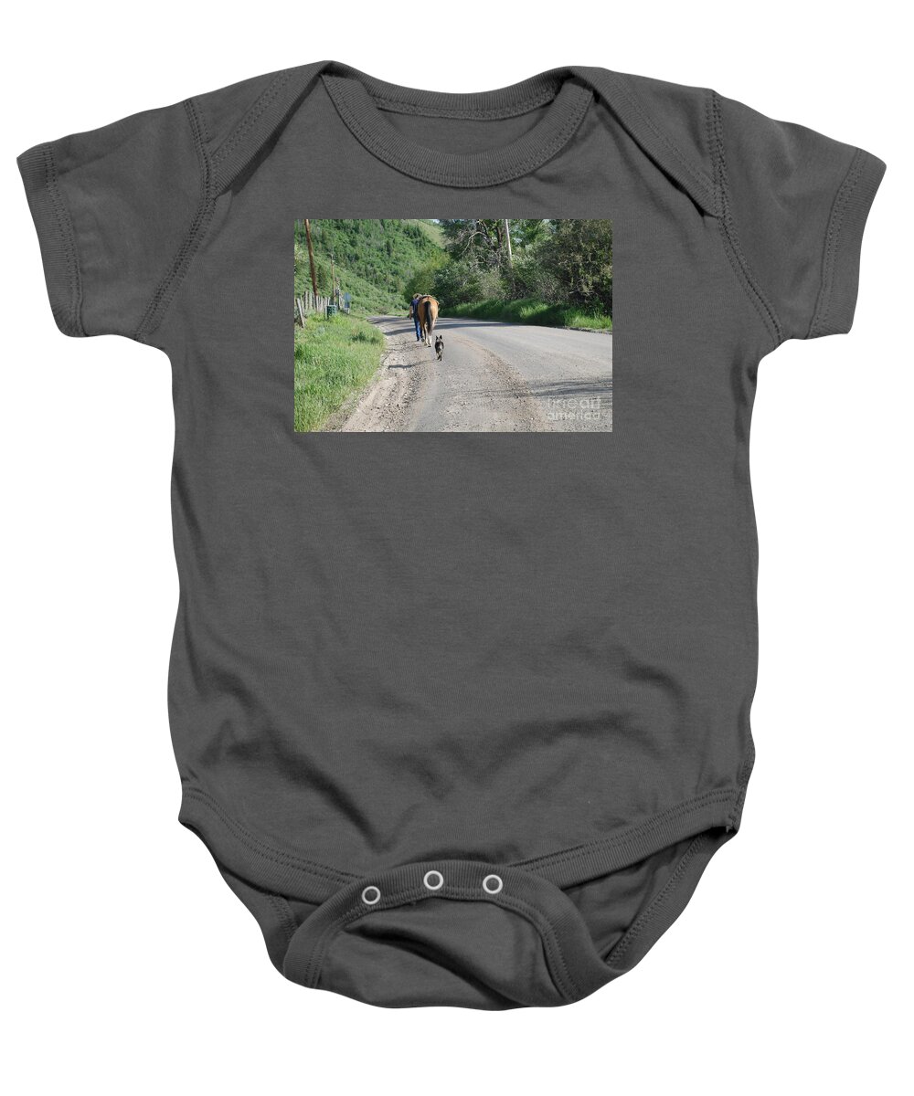 Cowboys Baby Onesie featuring the photograph Going Home #1 by Jim Goodman