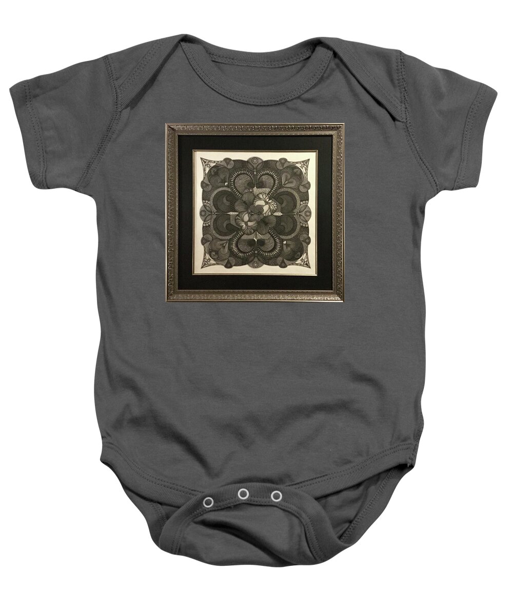  Baby Onesie featuring the drawing Heart To Heart #1 by James Lanigan Thompson MFA