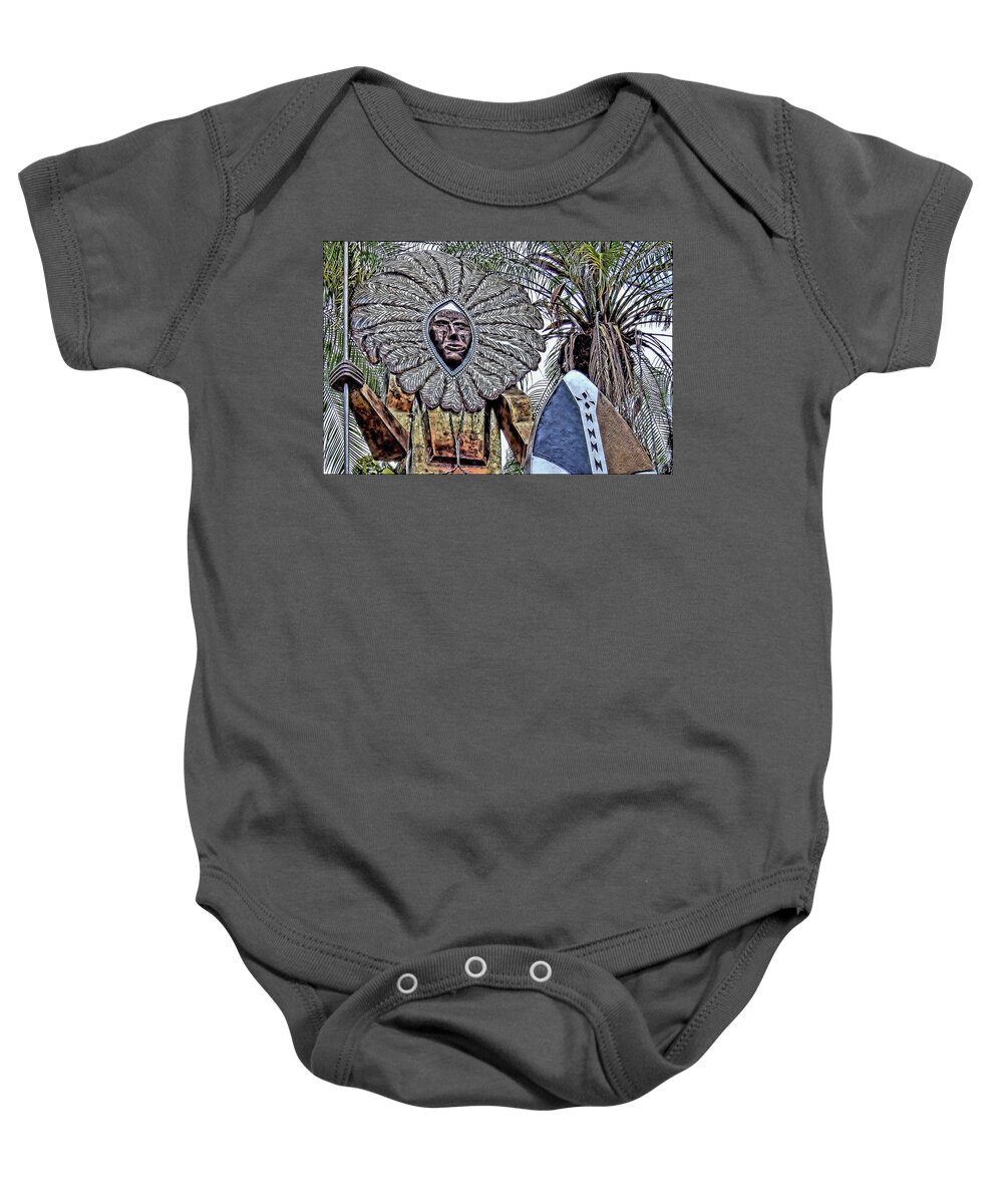 Statue Baby Onesie featuring the photograph Honolulu Zoo Keeper II by Donald J Gray