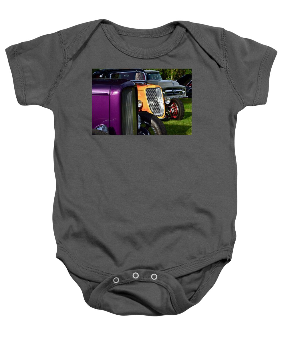  Baby Onesie featuring the photograph Hotrods #1 by Dean Ferreira
