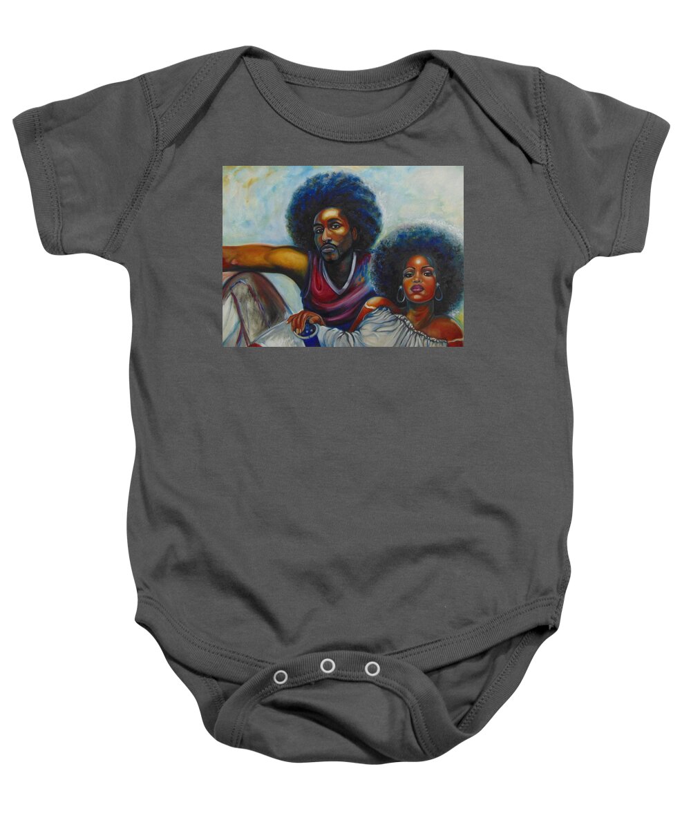 African American Art Baby Onesie featuring the painting Black Power by Emery Franklin