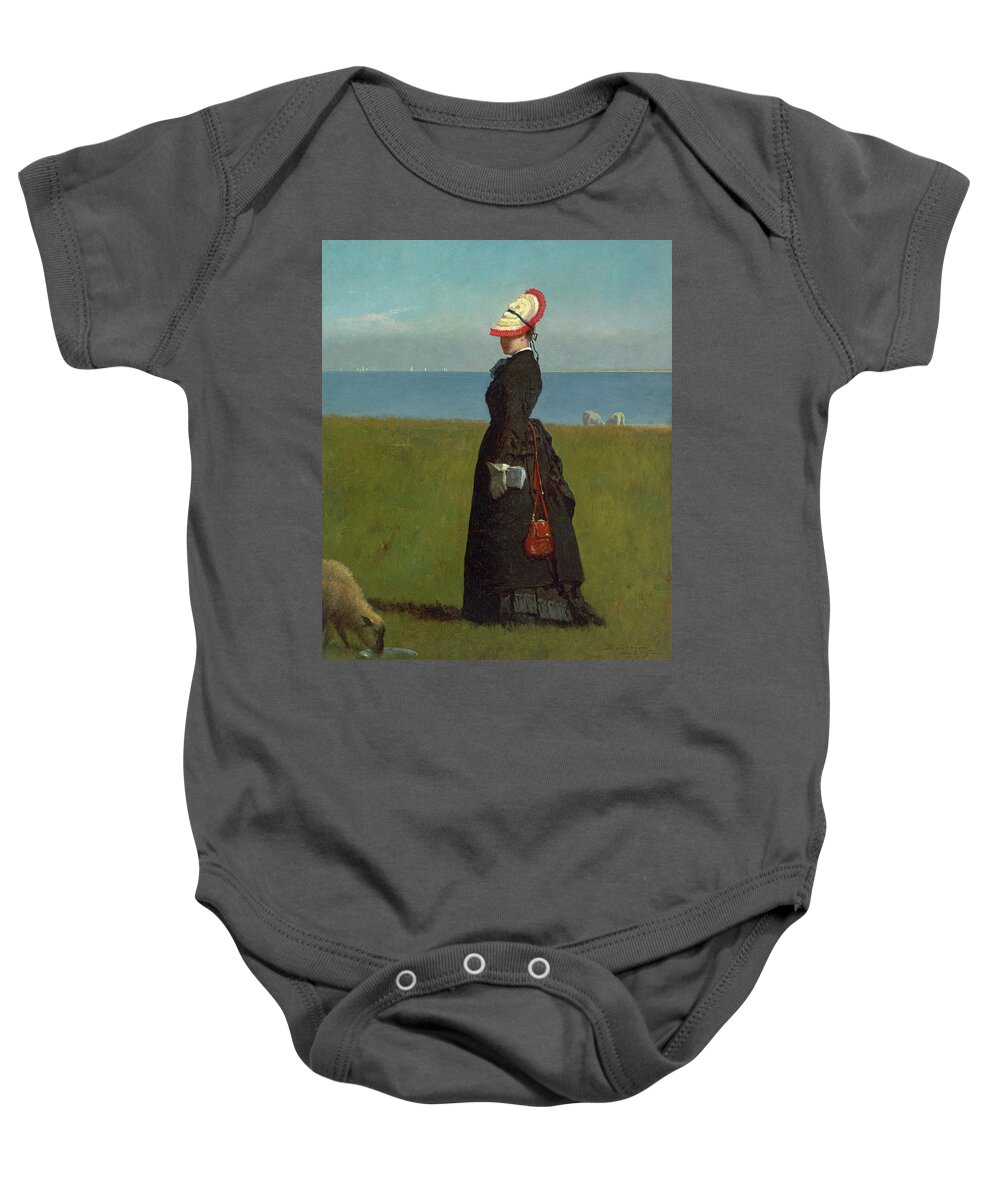 Artist Baby Onesie featuring the painting Lambs Nantucket #1 by Eastman Johnson