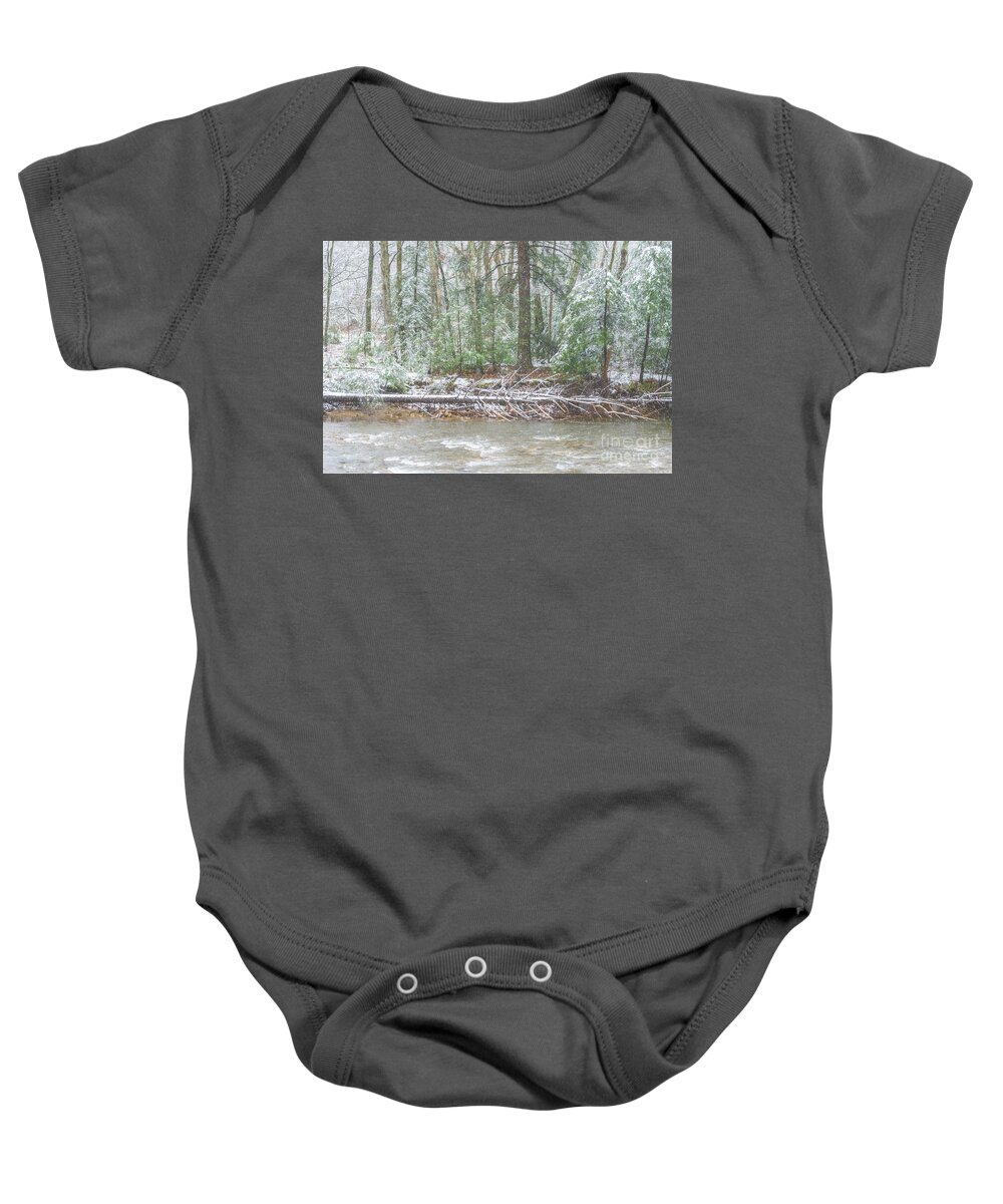 Williams River Baby Onesie featuring the photograph Late Autumn Snow Williams River #1 by Thomas R Fletcher
