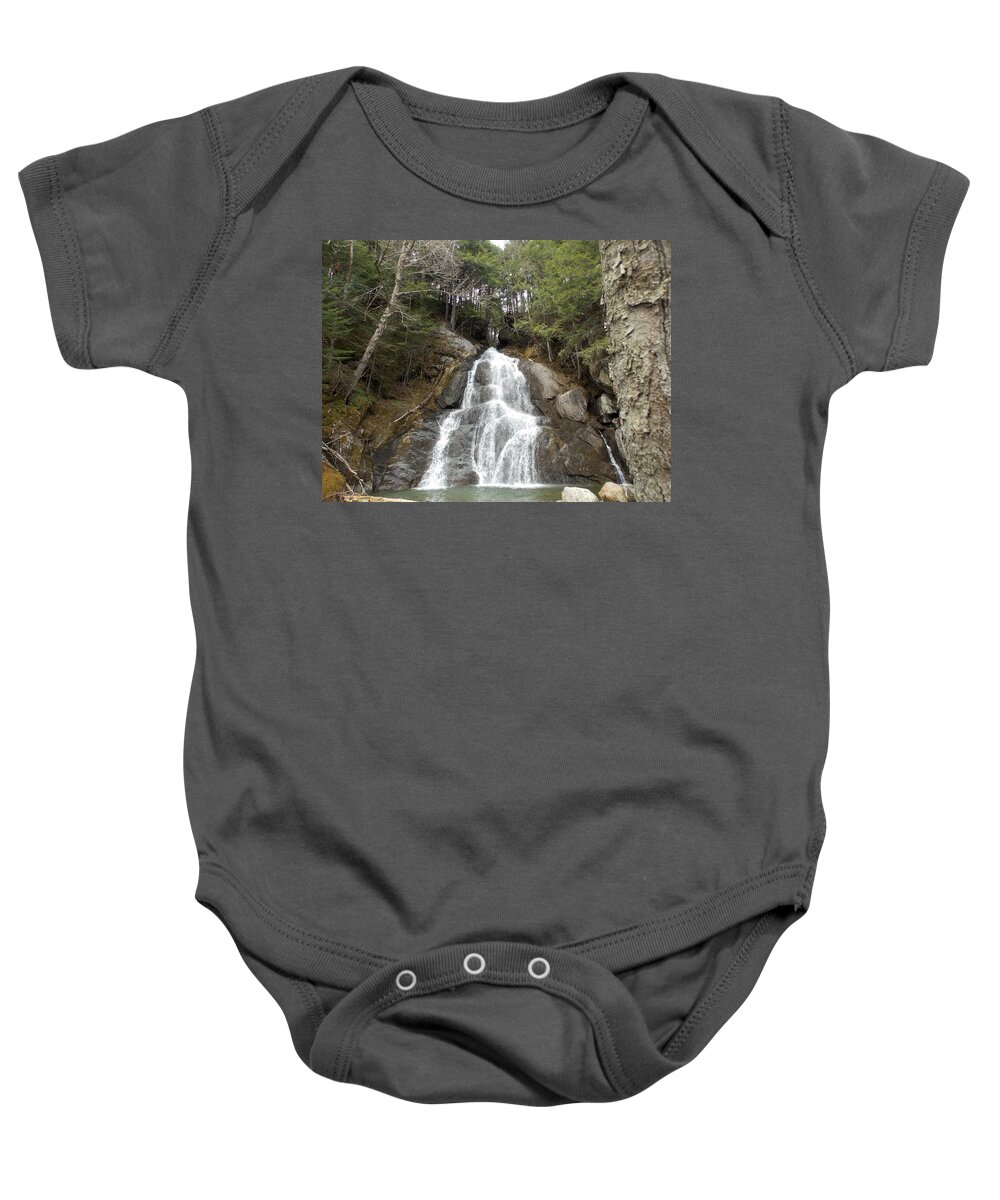Moss Glen Falls Baby Onesie featuring the photograph Moss Glen Falls #1 by Catherine Gagne