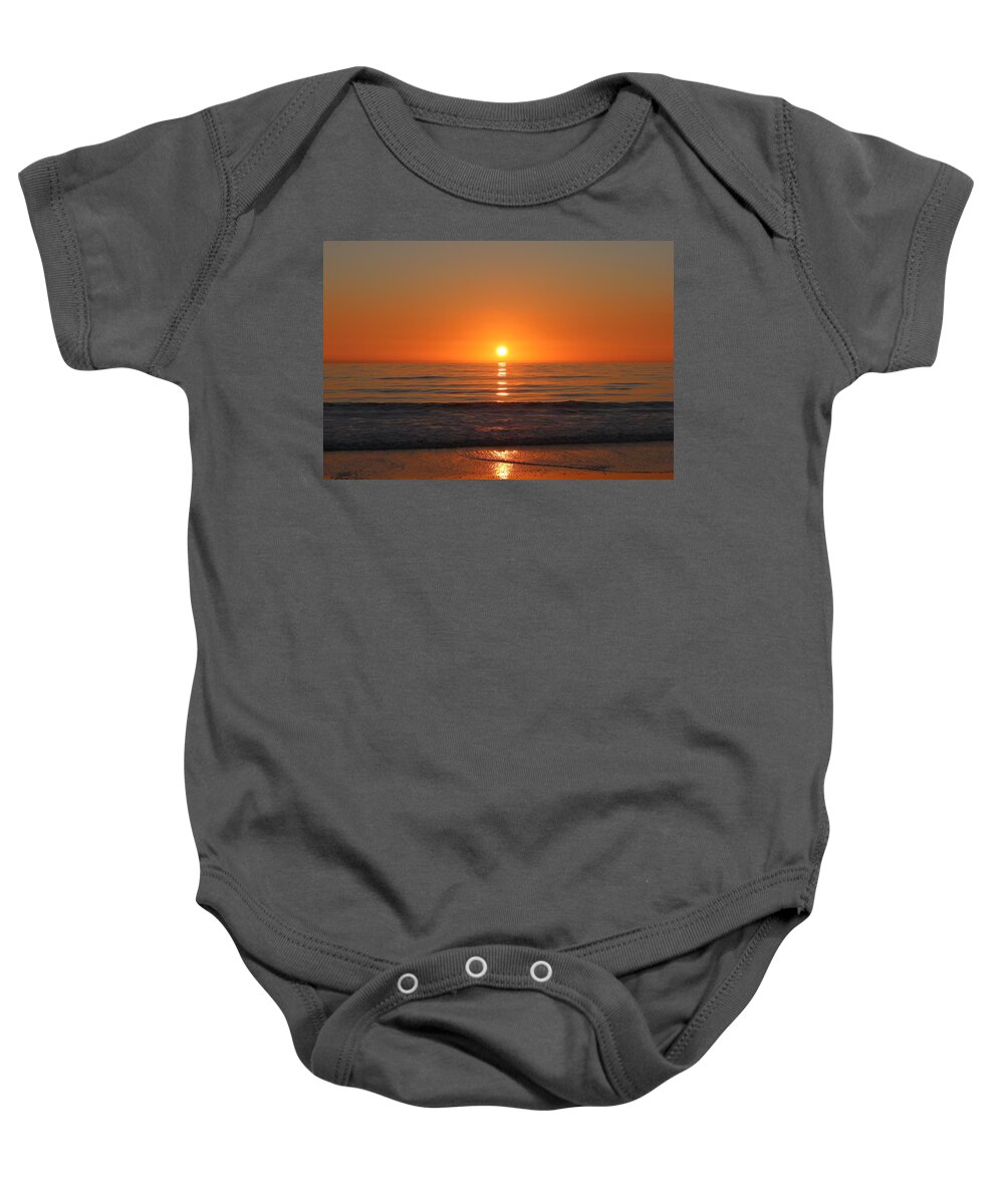 Ocean Baby Onesie featuring the photograph Ocean Sunset #1 by Christy Pooschke