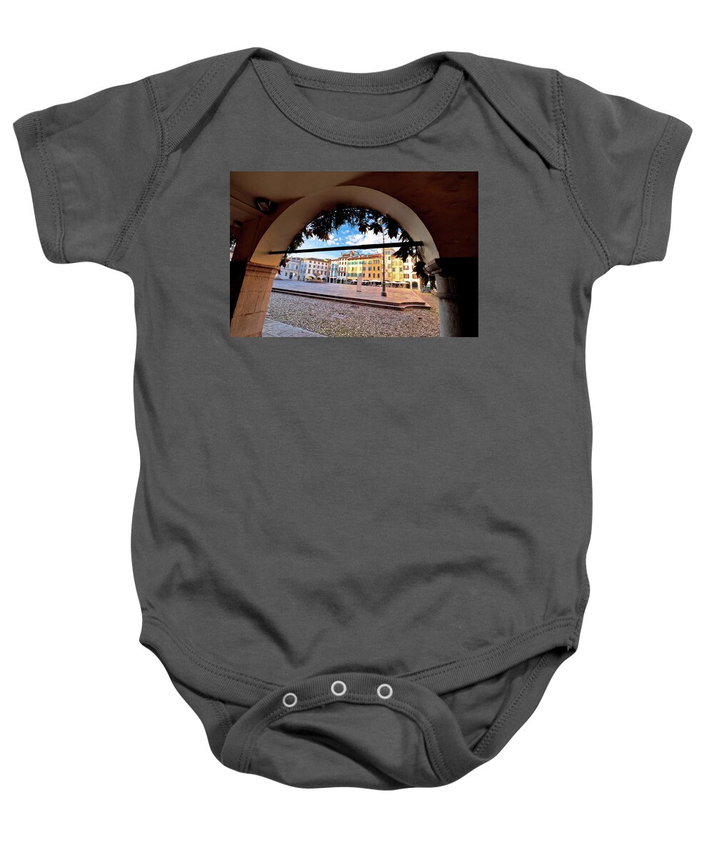 Piazza San Giacomo Baby Onesie featuring the photograph Piazza San Giacomo in Udine landmarks view #1 by Brch Photography