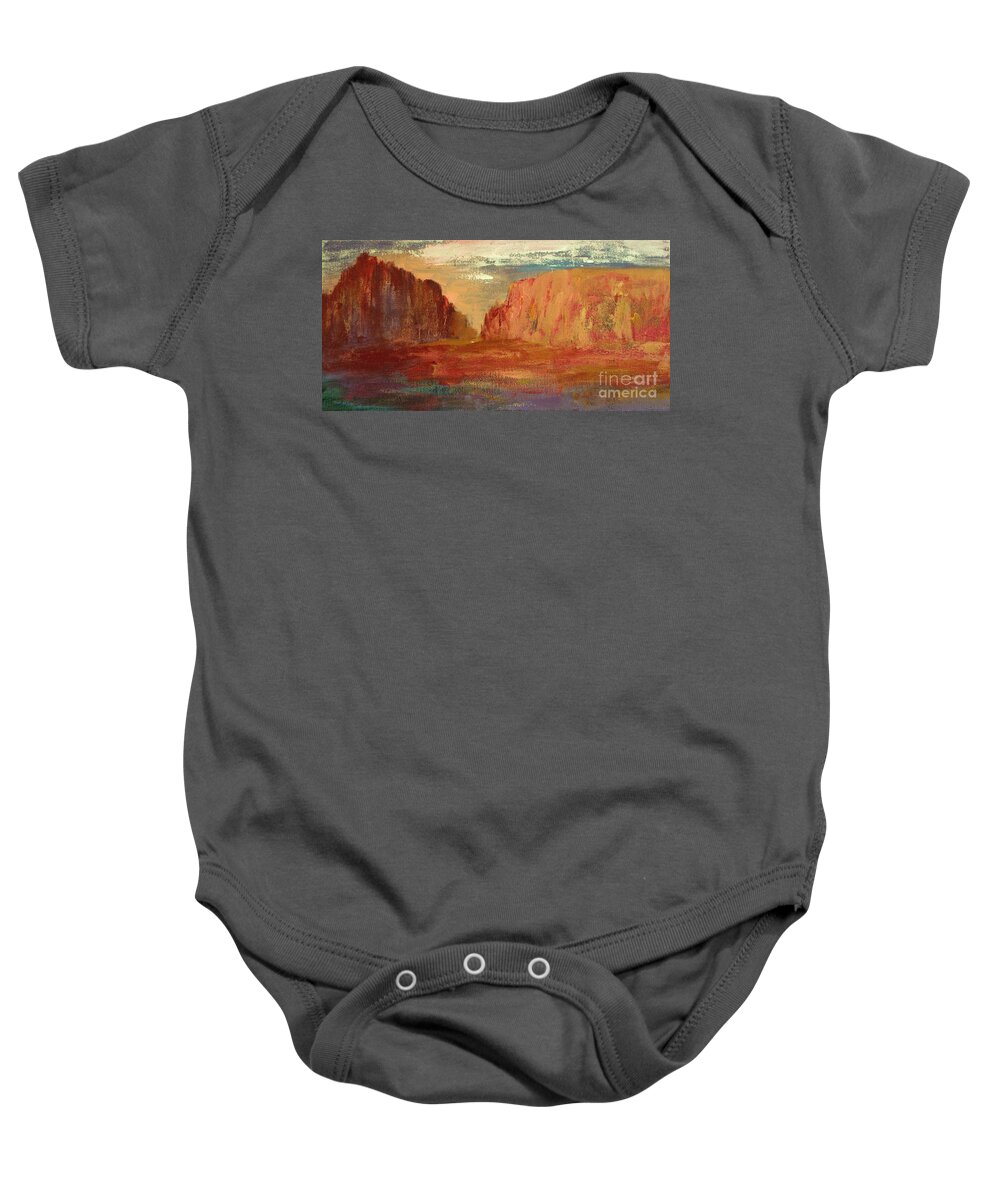 Painting Baby Onesie featuring the painting Red Sedona by Julie Lueders 