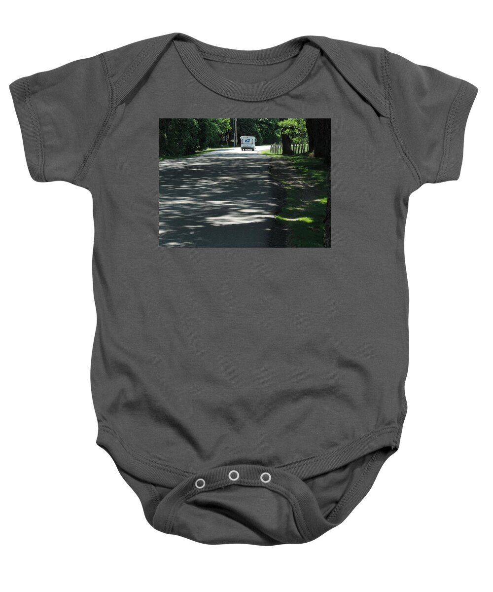 Rural Delivery Baby Onesie featuring the photograph Rural Road Delivery by Bill Tomsa