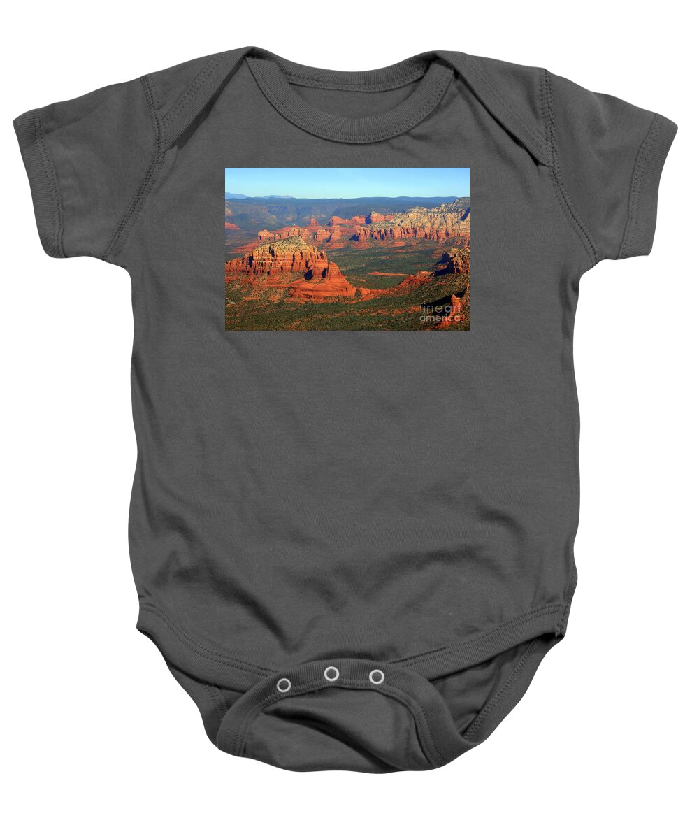 Red Mountains Baby Onesie featuring the photograph Sedona #1 by Julie Lueders 