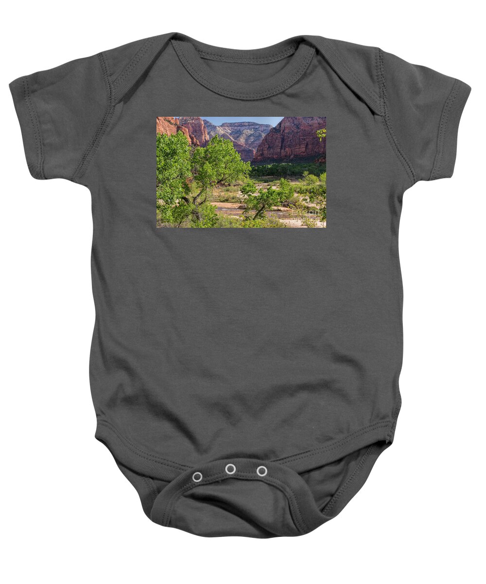 Utah Baby Onesie featuring the photograph Spring in Zion #1 by Peggy Hughes